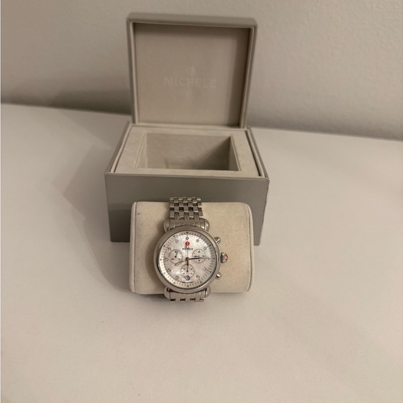 Michele Stainless Steel Watch with Pearl Dial - Picture 2 of 12